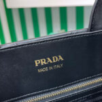 Prada Medium Leather Prada Symbole Bag With Topstitching 1BA378 Black